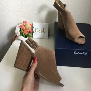 NIB Splendid Kaylee tan suede block heels